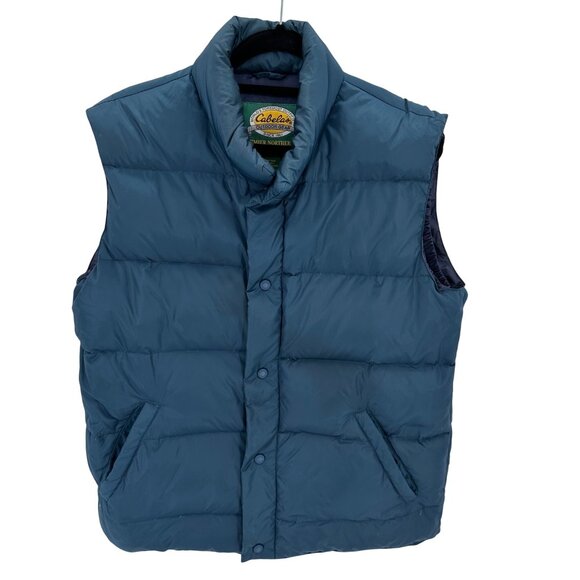 Cabelas Womens Premier Northern Goose Down Vest Blue Size M Reg - Picture 1 of 9